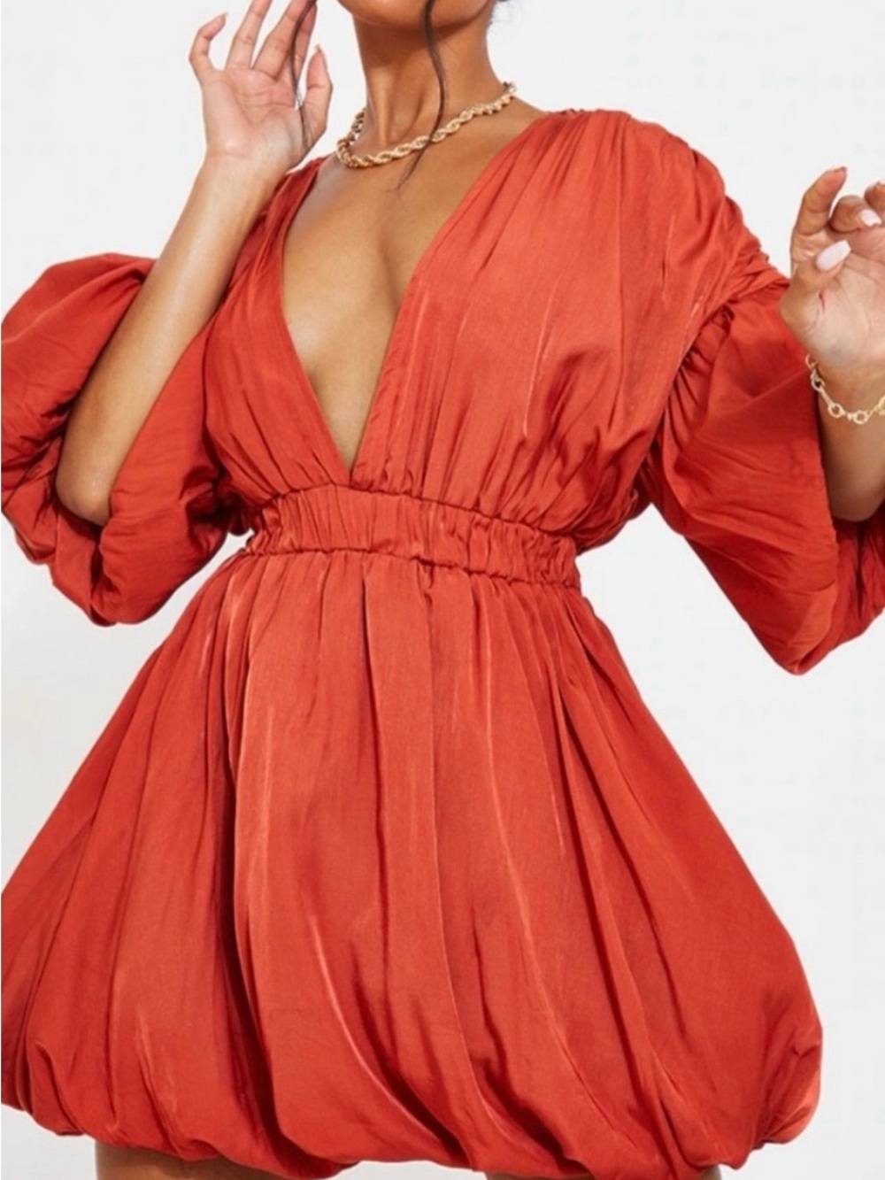PrettyLittleThing Bubble Hem Mini Dress